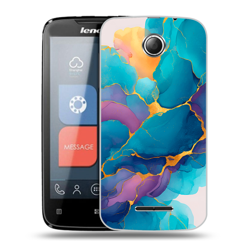 Пластиковый чехол на Lenovo A390 с принтом Мрамор блестки Пластиковый чехол на Lenovo A390 с принтом Мрамор блестки