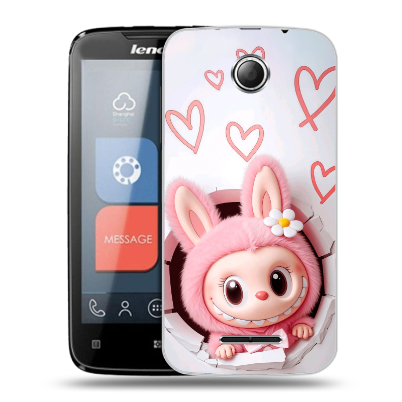 Пластиковый чехол на Lenovo A390 с принтом Labubu Лабубу Пластиковый чехол на Lenovo A390 с принтом Labubu Лабубу