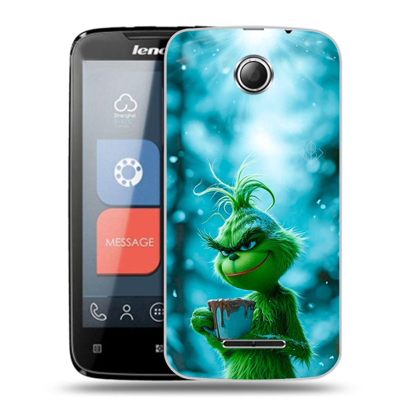Пластиковый чехол на Lenovo A390 с принтом Новый год гринч Пластиковый чехол на Lenovo A390 с принтом Новый год гринч