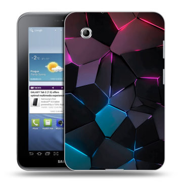 Силиконовый чехол на планшета Samsung Galaxy Tab 2 7.0 GT-P3100 с принтом Геометрия неона Силиконовый чехол на планшета Samsung Galaxy Tab 2 7.0 GT-P3100 с принтом Геометрия неона