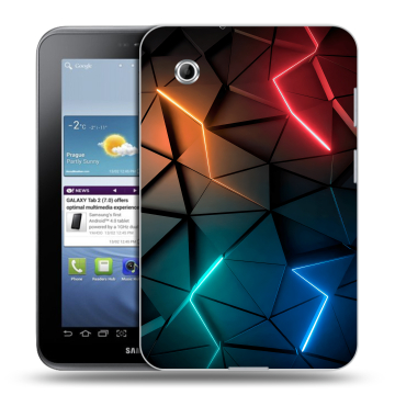 Силиконовый чехол на планшета Samsung Galaxy Tab 2 7.0 GT-P3100 с принтом Абстракция неон Силиконовый чехол на планшета Samsung Galaxy Tab 2 7.0 GT-P3100 с принтом Абстракция неон