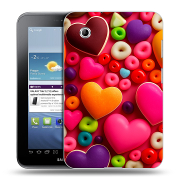Силиконовый чехол на планшета Samsung Galaxy Tab 2 7.0 GT-P3100 с принтом Сердечки Силиконовый чехол на планшета Samsung Galaxy Tab 2 7.0 GT-P3100 с принтом Сердечки