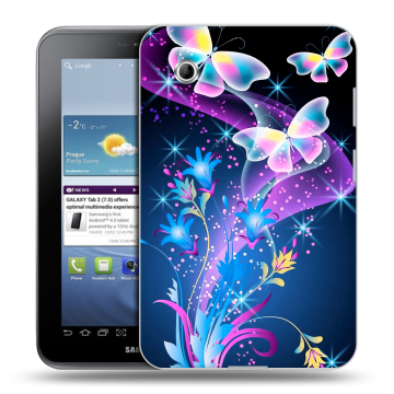 Силиконовый чехол на Samsung Galaxy Tab 2 7.0 с принтом Бабочки