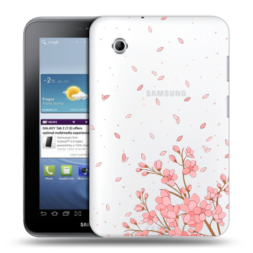 Силиконовый чехол на Samsung Galaxy Tab 2 7.0 с принтом Ветка сакуры Силиконовый чехол на Samsung Galaxy Tab 2 7.0 с принтом Ветка сакуры