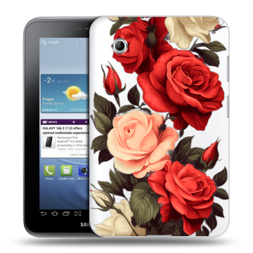 Силиконовый чехол на Samsung Galaxy Tab 2 7.0 с принтом Розы Силиконовый чехол на Samsung Galaxy Tab 2 7.0 с принтом Розы