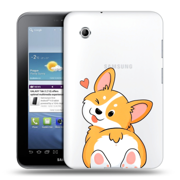 Силиконовый чехол на Samsung Galaxy Tab 2 7.0 с принтом Корги Силиконовый чехол на Samsung Galaxy Tab 2 7.0 с принтом Корги