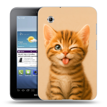 Силиконовый чехол на Samsung Galaxy Tab 2 7.0 с принтом котенок