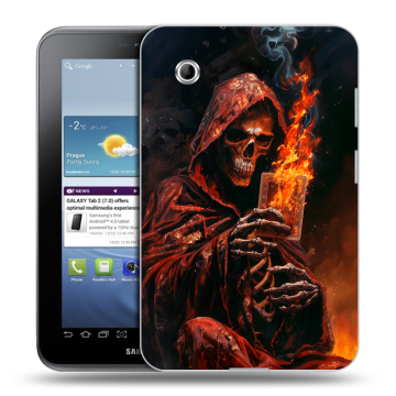 Силиконовый чехол на Samsung Galaxy Tab 2 7.0 с принтом Скелет и карты Силиконовый чехол на Samsung Galaxy Tab 2 7.0 с принтом Скелет и карты