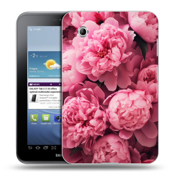 Силиконовый чехол на Samsung Galaxy Tab 2 7.0 с принтом цветы пионы Силиконовый чехол на Samsung Galaxy Tab 2 7.0 с принтом цветы пионы