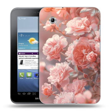 Силиконовый чехол на Samsung Galaxy Tab 2 7.0 с принтом Розовые розы Силиконовый чехол на Samsung Galaxy Tab 2 7.0 с принтом Розовые розы