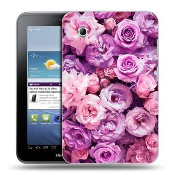 Силиконовый чехол на Samsung Galaxy Tab 2 7.0 с принтом лавандовые розы