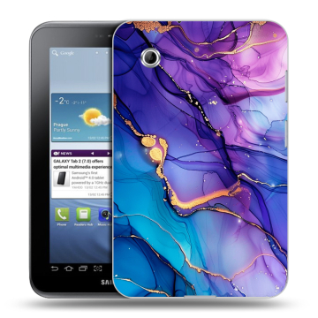 Силиконовый чехол на Samsung Galaxy Tab 2 7.0 с принтом синий мрамор Силиконовый чехол на Samsung Galaxy Tab 2 7.0 с принтом синий мрамор
