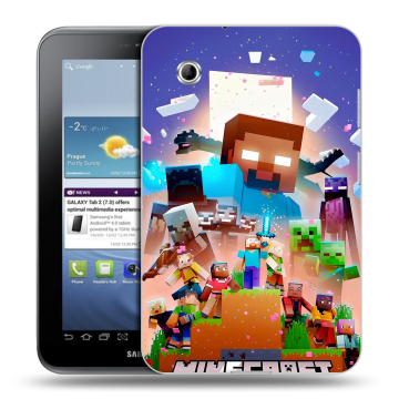 Силиконовый чехол на Samsung Galaxy Tab 2 7.0 с принтом Майнкрафт Minecraft