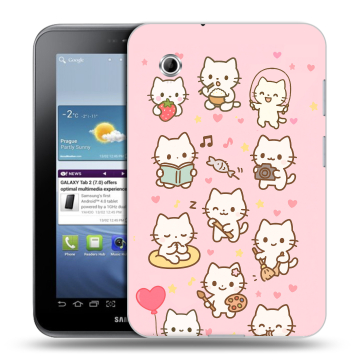 Силиконовый чехол на Samsung Galaxy Tab 2 7.0 с принтом Hello Kitty Хелоу Кити