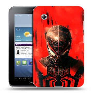Силиконовый чехол на Samsung Galaxy Tab 2 7.0 с принтом человек паук spiderman