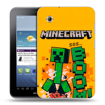 Силиконовый чехол на Samsung Galaxy Tab 2 7.0 с принтом Майнкрафт Minecraft