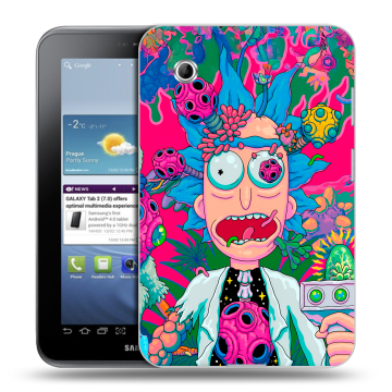 Силиконовый чехол на Samsung Galaxy Tab 2 7.0 с принтом Рик и Морти Rick Morty