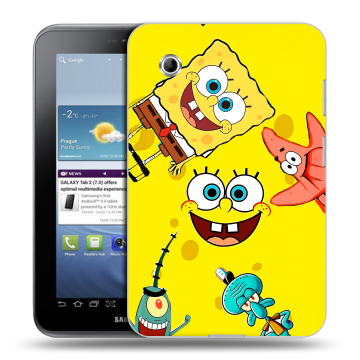 Силиконовый чехол на Samsung Galaxy Tab 2 7.0 с принтом Спанч боб Спанчбоб Силиконовый чехол на Samsung Galaxy Tab 2 7.0 с принтом Спанч боб Спанчбоб