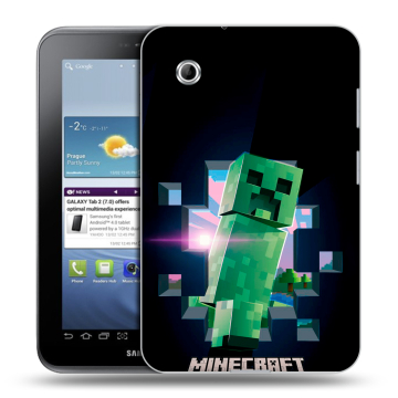 Силиконовый чехол на Samsung Galaxy Tab 2 7.0 с принтом Майнкрафт Minecraft