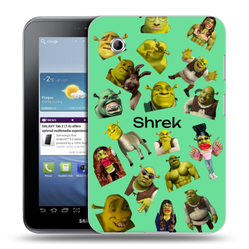 Силиконовый чехол на Samsung Galaxy Tab 2 7.0 с принтом Шрек Shrek