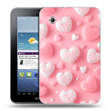 Силиконовый чехол на Samsung Galaxy Tab 2 7.0 с принтом Сердечки