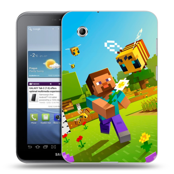 Силиконовый чехол на Samsung Galaxy Tab 2 7.0 с принтом Майнкрафт Minecraft