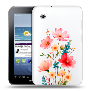 Силиконовый чехол на Samsung Galaxy Tab 2 7.0 с принтом Цветы