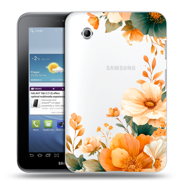Силиконовый чехол на Samsung Galaxy Tab 2 7.0 с принтом Цветы принт