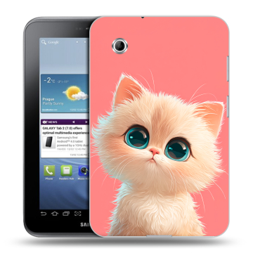Силиконовый чехол на Samsung Galaxy Tab 2 7.0 с принтом Розовый котенок
