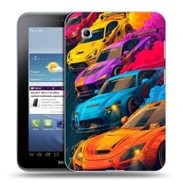 Силиконовый чехол на Samsung Galaxy Tab 2 7.0 с принтом Тачки