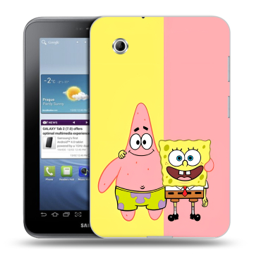 Силиконовый чехол на Samsung Galaxy Tab 2 7.0 с принтом Спанч боб Спанчбоб
