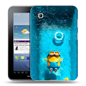 Силиконовый чехол на Samsung Galaxy Tab 2 7.0 с принтом Миньоны