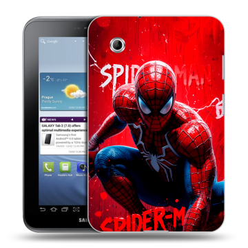 Силиконовый чехол на Samsung Galaxy Tab 2 7.0 с принтом Spiderman Человек паук