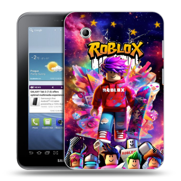 Силиконовый чехол на Samsung Galaxy Tab 2 7.0 с принтом Roblox Роблокс