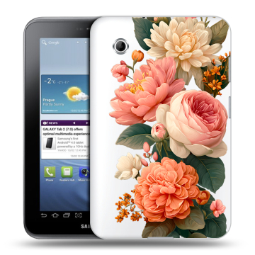 Силиконовый чехол на Samsung Galaxy Tab 2 7.0 с принтом цветы
