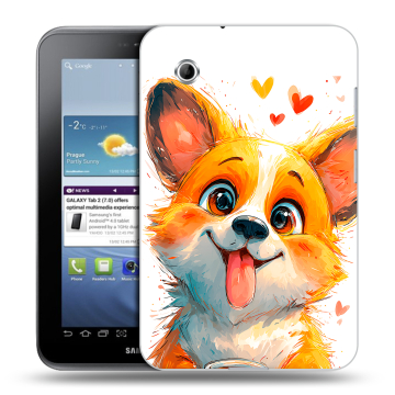 Силиконовый чехол на Samsung Galaxy Tab 2 7.0 с принтом корги Силиконовый чехол на Samsung Galaxy Tab 2 7.0 с принтом корги