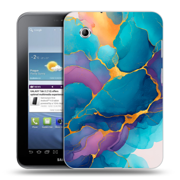 Силиконовый чехол на Samsung Galaxy Tab 2 7.0 с принтом Мрамор блестки