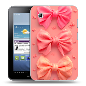 Силиконовый чехол на Samsung Galaxy Tab 2 7.0 с принтом Розовые бантики Силиконовый чехол на Samsung Galaxy Tab 2 7.0 с принтом Розовые бантики