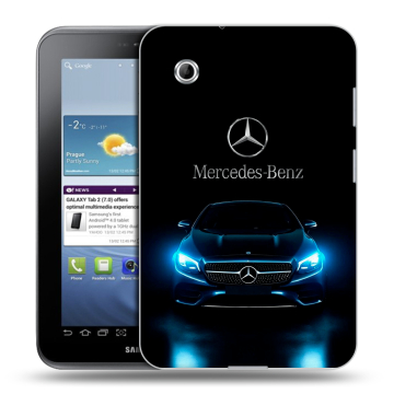 Силиконовый чехол на Samsung Galaxy Tab 2 7.0 с принтом Mercedes Мерседес
