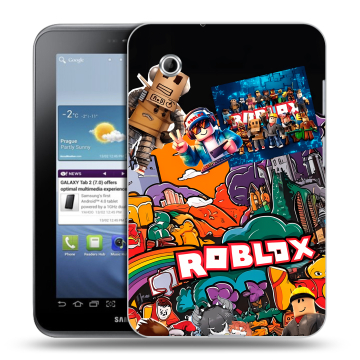 Силиконовый чехол на Samsung Galaxy Tab 2 7.0 с принтом Roblox Роблокс