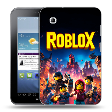Силиконовый чехол на Samsung Galaxy Tab 2 7.0 с принтом Roblox Роблокс