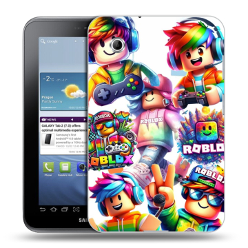 Силиконовый чехол на Samsung Galaxy Tab 2 7.0 с принтом Roblox Роблокс