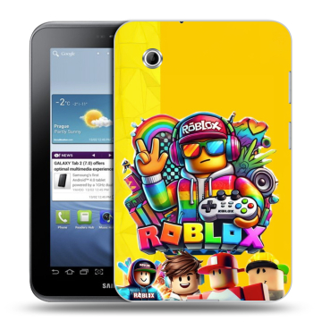 Силиконовый чехол на Samsung Galaxy Tab 2 7.0 с принтом Roblox Роблокс