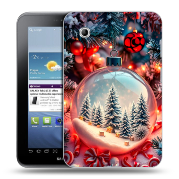 Силиконовый чехол на Samsung Galaxy Tab 2 7.0 с принтом Новый год