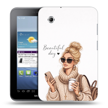 Силиконовый чехол на Samsung Galaxy Tab 2 7.0 с принтом женский