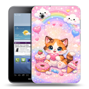 Силиконовый чехол на Samsung Galaxy Tab 2 7.0 с принтом для девочек