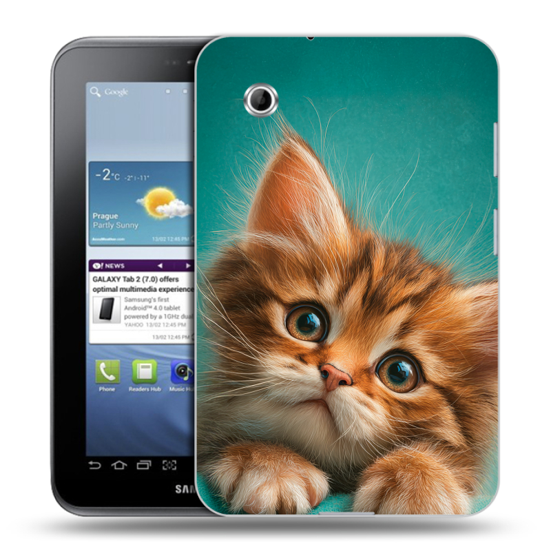 Силиконовый чехол на Samsung Galaxy Tab 2 7.0 с принтом котенок Силиконовый чехол на Samsung Galaxy Tab 2 7.0 с принтом котенок