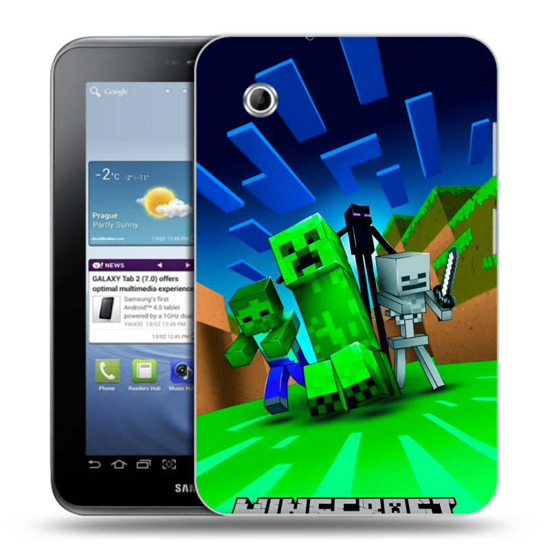 Силиконовый чехол на Samsung Galaxy Tab 2 7.0 с принтом Майнкрафт Силиконовый чехол на Samsung Galaxy Tab 2 7.0 с принтом Майнкрафт