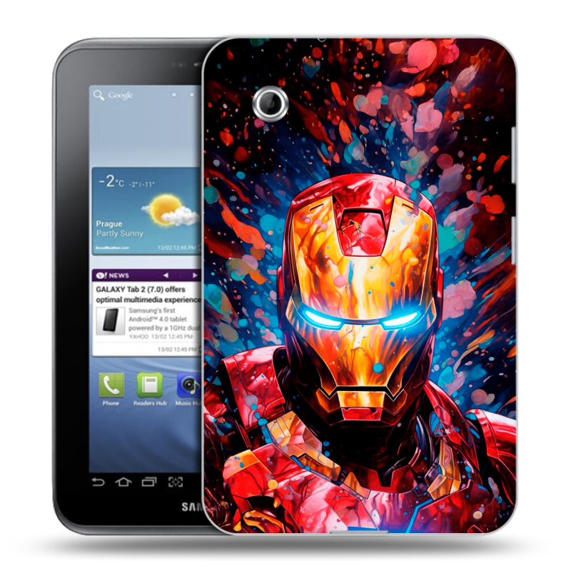 Силиконовый чехол на Samsung Galaxy Tab 2 7.0 с принтом Железный человек Ironman Силиконовый чехол на Samsung Galaxy Tab 2 7.0 с принтом Железный человек Ironman