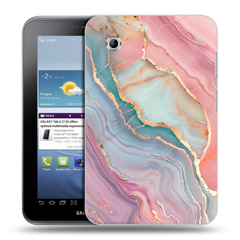 Силиконовый чехол на Samsung Galaxy Tab 2 7.0 с принтом розовый мрамор Силиконовый чехол на Samsung Galaxy Tab 2 7.0 с принтом розовый мрамор